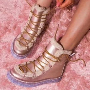 Huggie Get Used To It Rose Gold Boots, Sz 7